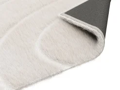 Alfombra de piel sintética en relieve con patrones circulares, 160 x 230 cm, Beige, PAOLISI