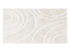 Alfombra de piel sintética en relieve con patrones circulares, 160 x 230 cm, Beige, PAOLISI