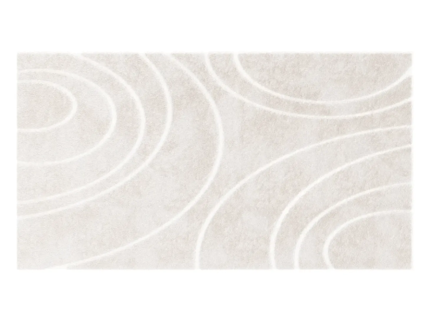 Alfombra de piel sintética en relieve con patrones circulares, 120 x 160 cm, Beige, PAOLISI