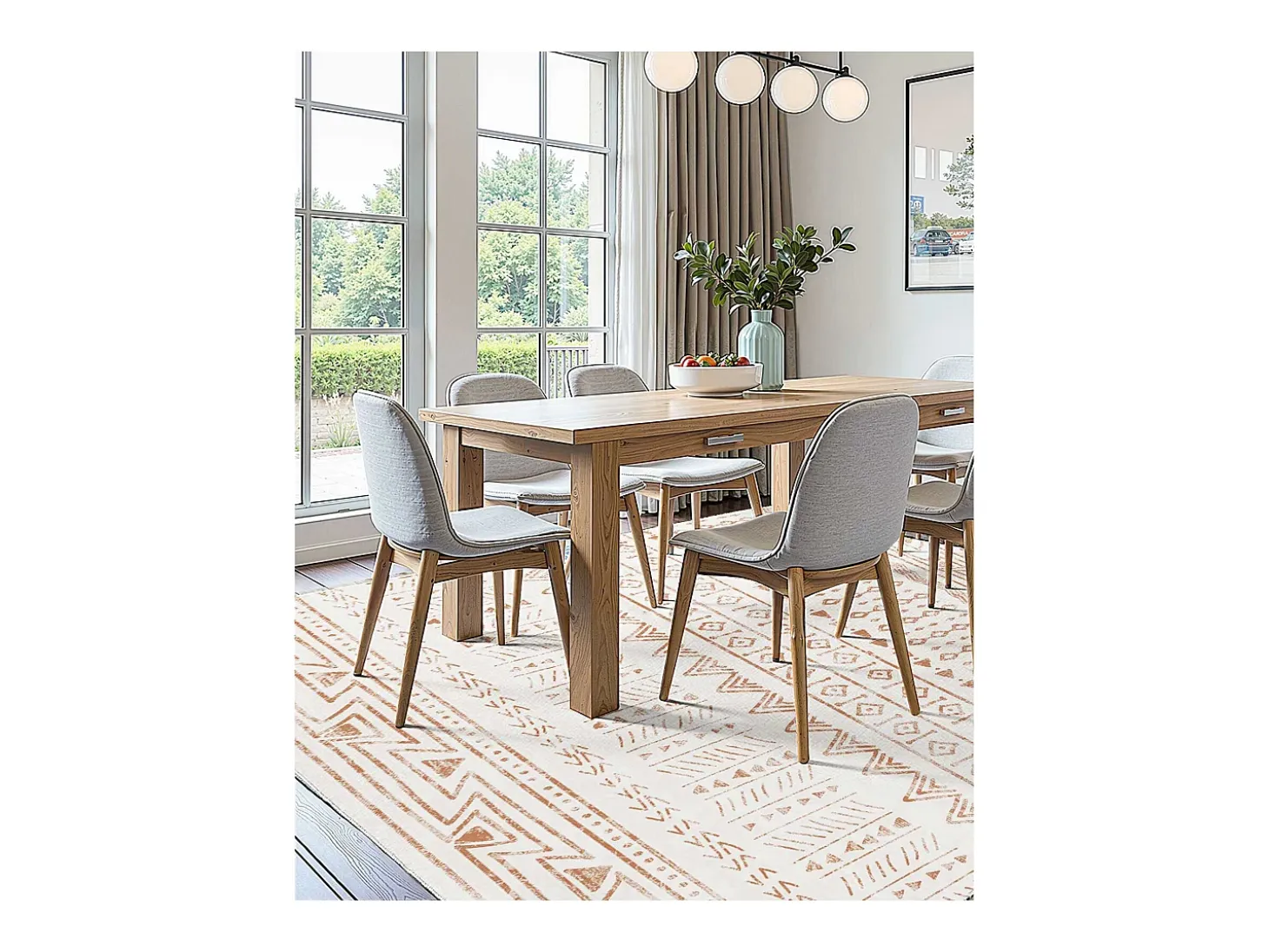 Alfombra de Salón SucceBuy, 1,5 x 2,1 m, Alfombra Grande para Dormitorio, Lavable, Antideslizante, Suave y Cómoda, Estilo Moderno, para Dormitorio, Beige