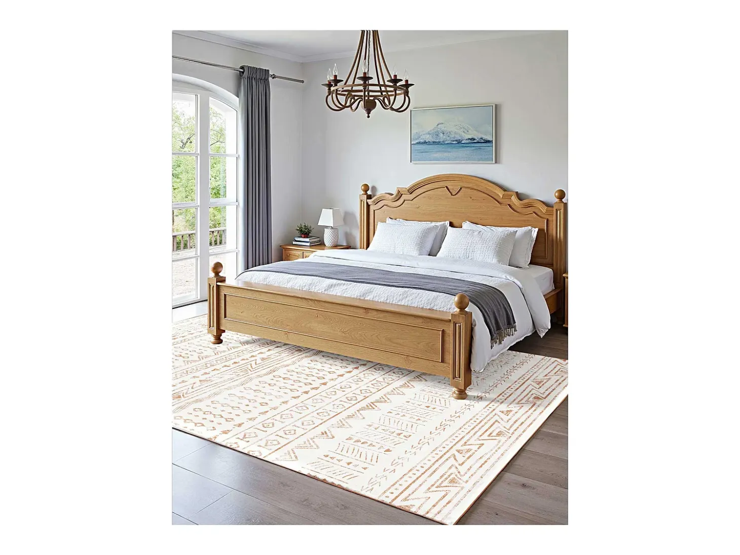 Alfombra de Salón SucceBuy, 1,5 x 2,1 m, Alfombra Grande para Dormitorio, Lavable, Antideslizante, Suave y Cómoda, Estilo Moderno, para Dormitorio, Beige