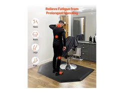 Alfombra de Salón SucceBuy Peluquería, 122.5x150.5x1.3 cm, Alfombra de Suelo Anti-Fatiga para Base de Silla Redonda, Superficie de PVC, Limpieza Fácil