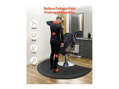 Alfombra de Salón SucceBuy, 91x152 cm, Alfombra de Pie Semicircular, Alfombra Anti-Fatiga de 13 mm de Grosor, Superficie de PVC Fácil de Mantener