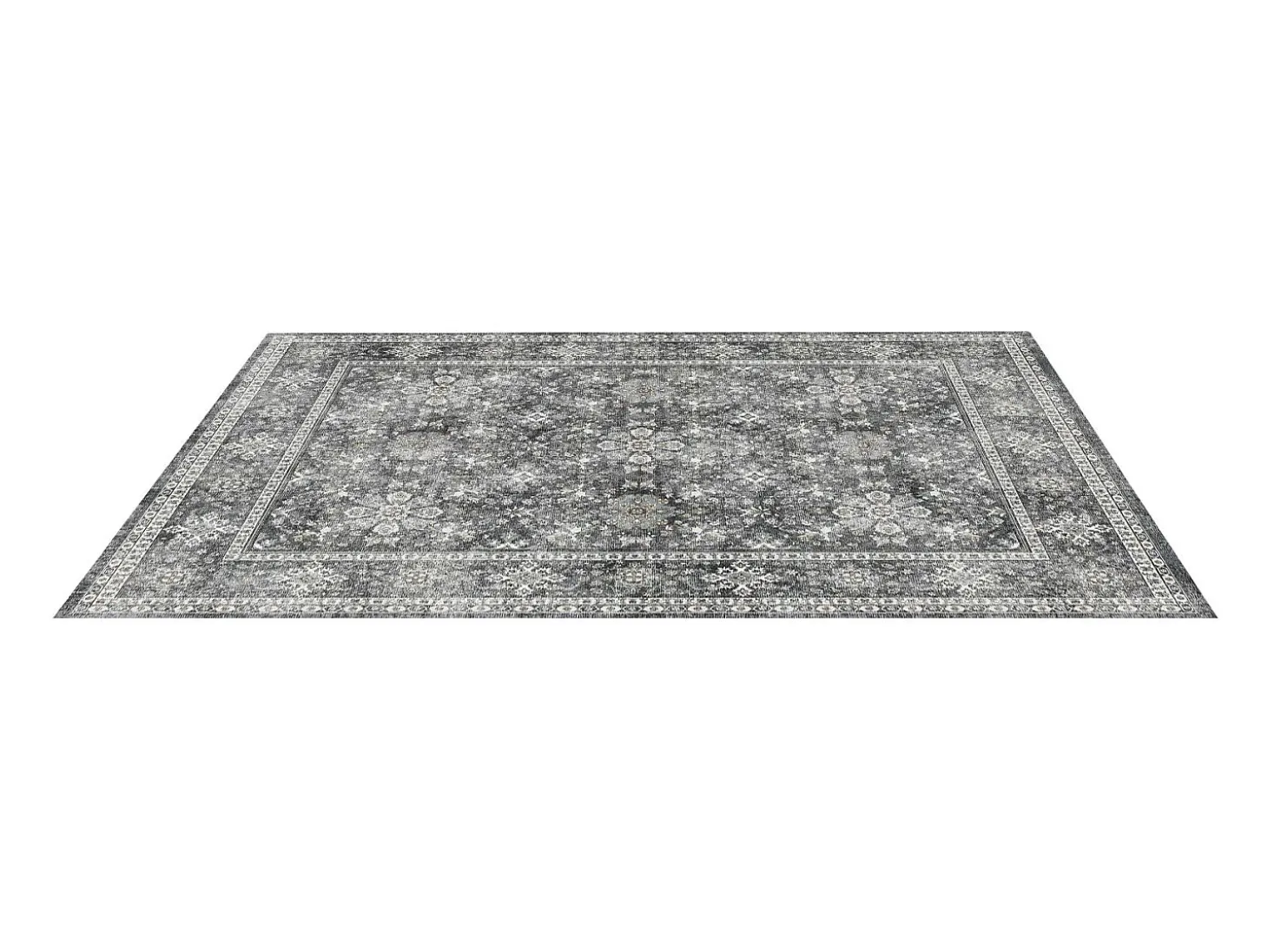 Alfombra de Salón SucceBuy, 2,4 x 3 m, Alfombra Grande para Dormitorio Lavable y Antideslizante, Suave y Cómoda, Estilo Vintage, para Dormitorio, Entrada, Gris