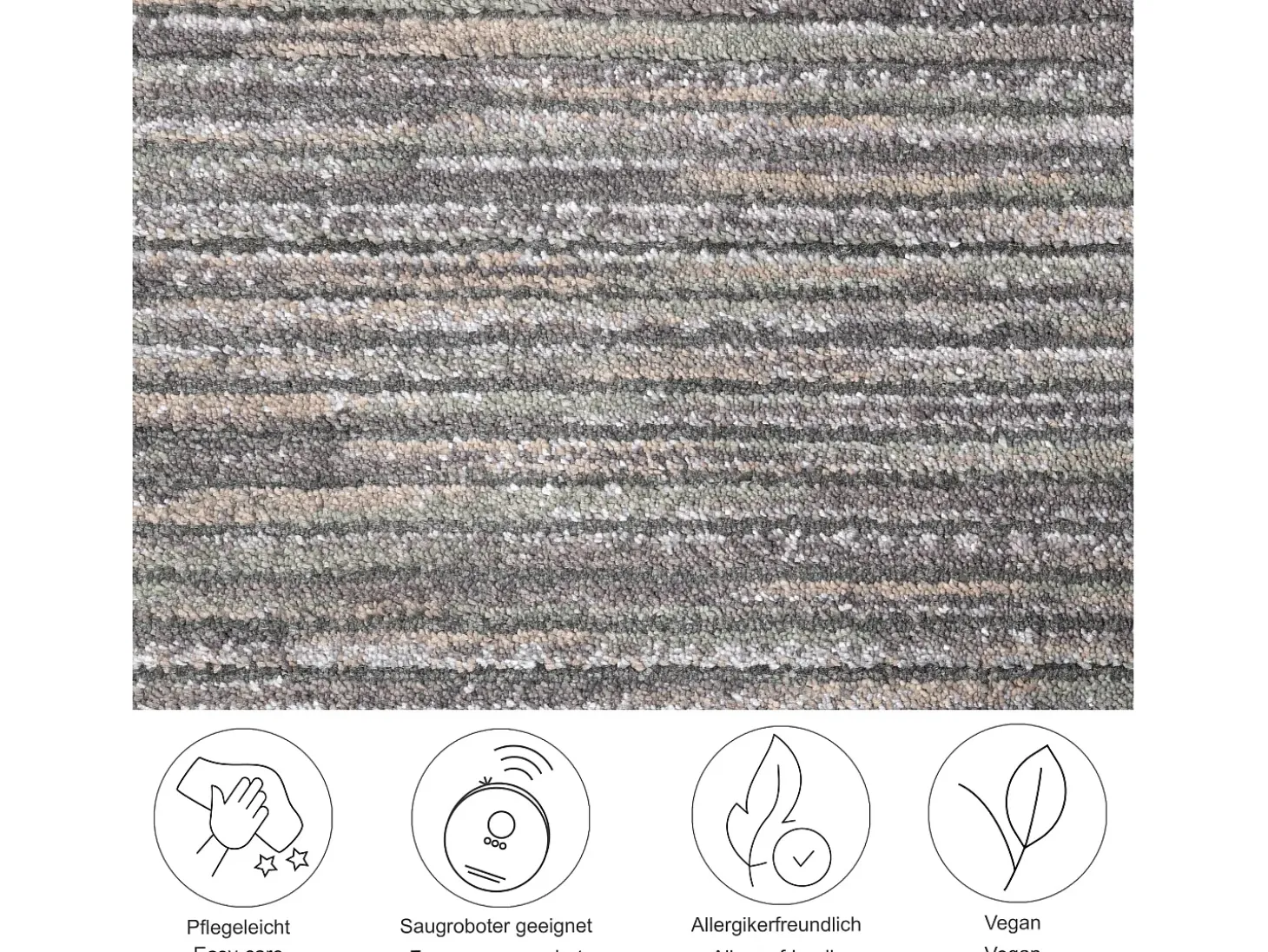 Alfombra de tejido plano con aspecto corto 40x60 cm Gris oscuro Corduletta