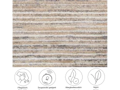 Alfombra de tejido plano con aspecto corto 240x340 cm Beige Corduletta