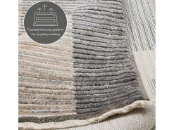 Alfombra de tejido plano con aspecto de patchwork 60x130 cm Beige Corduletta