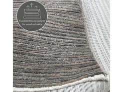Alfombra de tejido plano con aspecto corto 80x280 cm Gris oscuro Corduletta