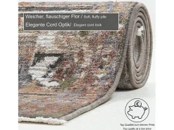 Alfombra de tejido plano con aspecto vintage 240x290 cm Beige multi Corduletta