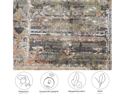Alfombra de tejido plano con aspecto vintage 80x280 cm Beige multi Corduletta