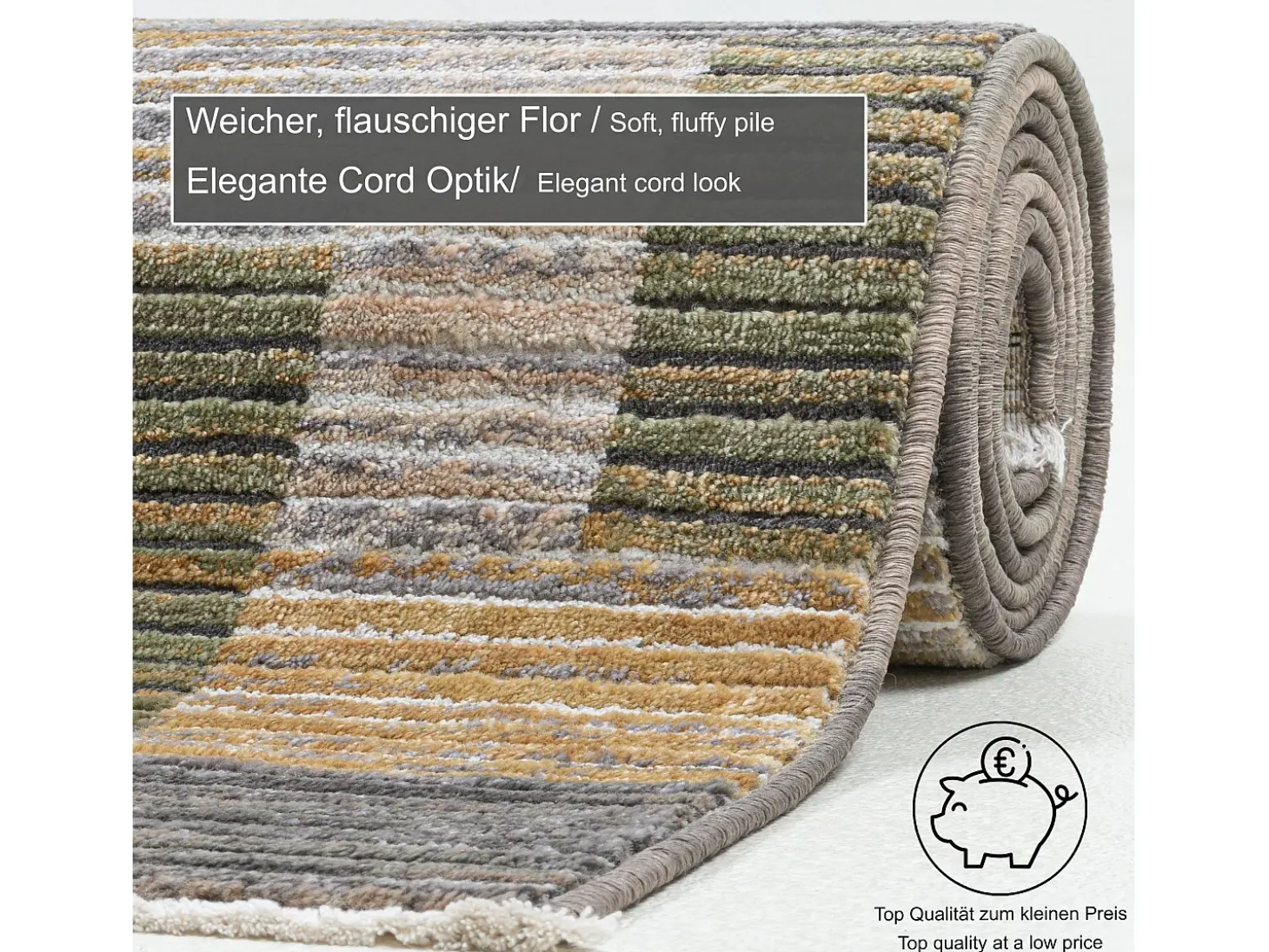 Alfombra de tejido plano con aspecto de patchwork 80x280 cm Colorido Corduletta