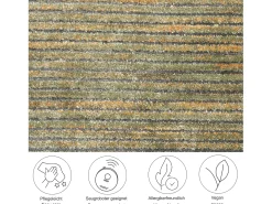 Alfombra de tejido plano con aspecto corto 40x60 cm Verde Corduletta