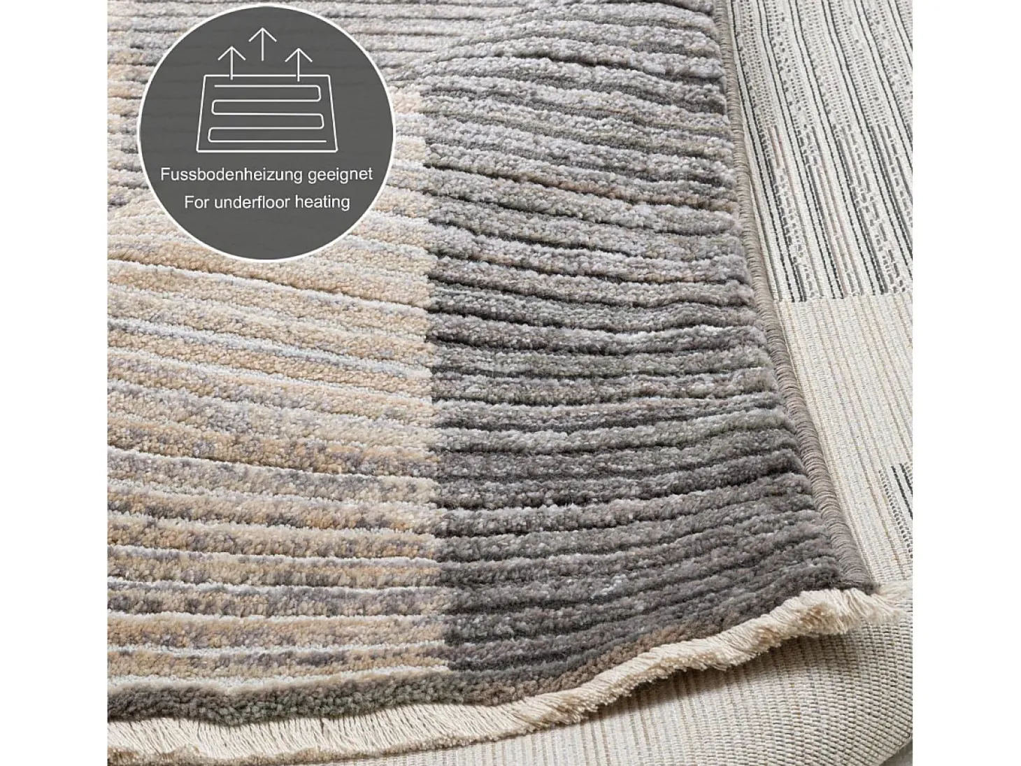 Alfombra de tejido plano con aspecto de patchwork 80x150 cm Beige Corduletta
