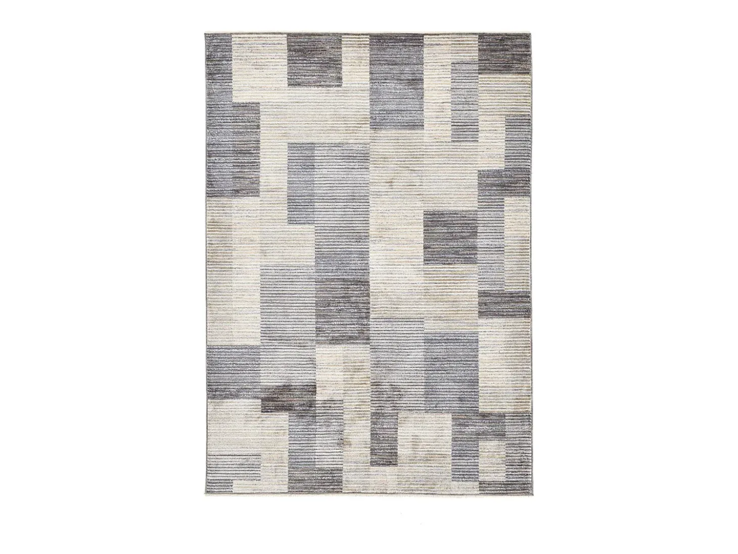 Alfombra de tejido plano con aspecto de patchwork 160x230 cm Beige Corduletta