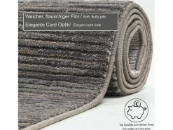 Alfombra de tejido plano con aspecto corto 120x180 cm Gris oscuro Corduletta