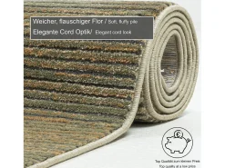 Alfombra de tejido plano con aspecto corto 80x150 cm Verde Corduletta
