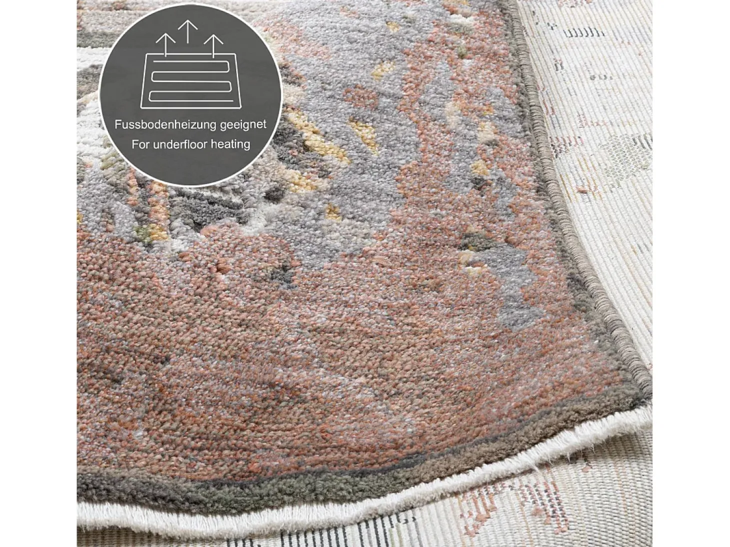 Alfombra de tejido plano con aspecto vintage 80x150 cm Beige multi Corduletta