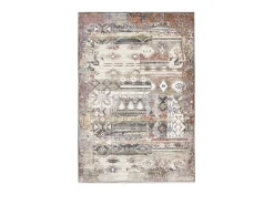 Alfombra de tejido plano con aspecto vintage 80x150 cm Beige multi Corduletta