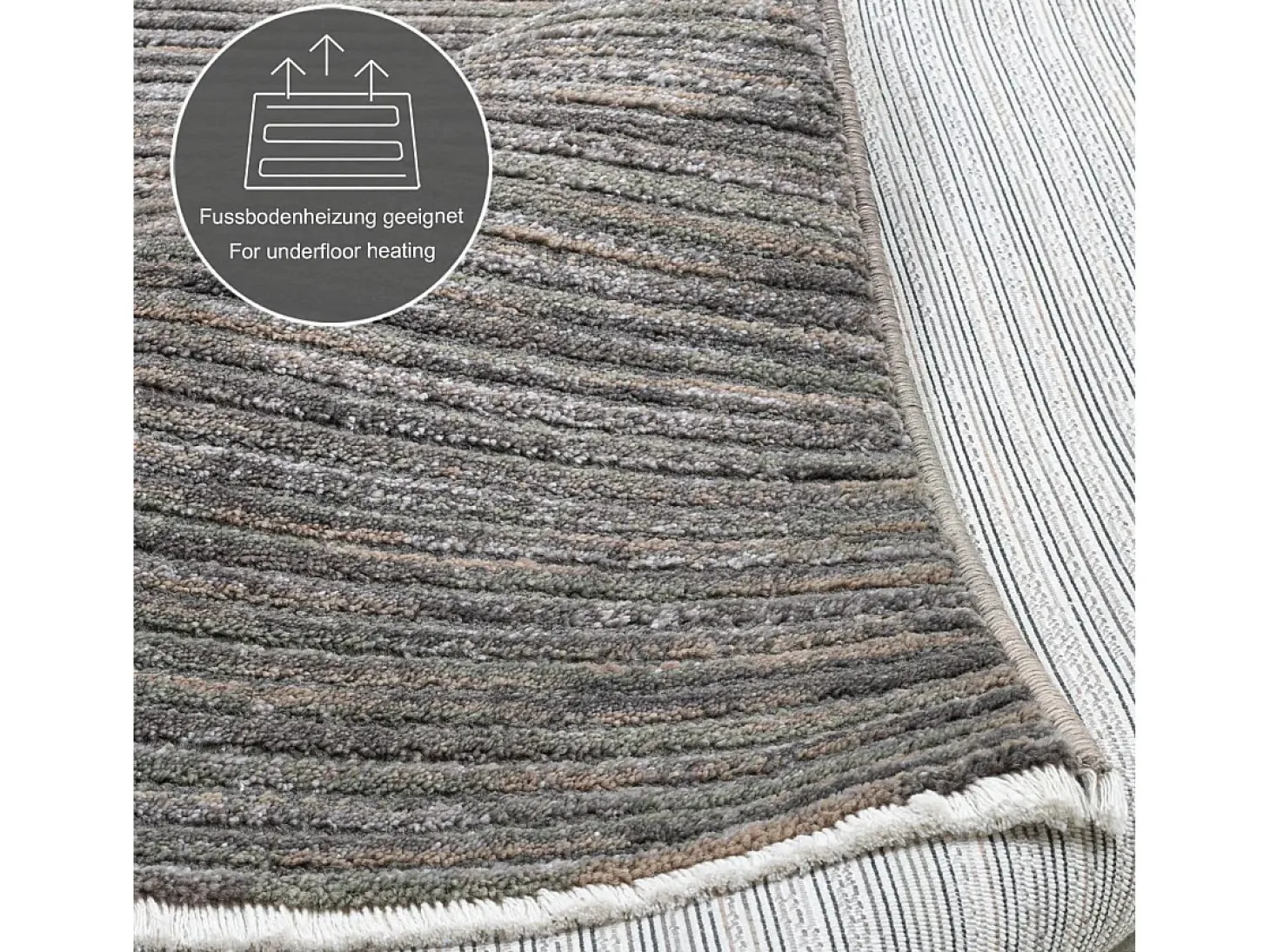 Alfombra de tejido plano con aspecto corto 160x230 cm Gris oscuro Corduletta