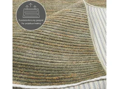 Alfombra de tejido plano con aspecto corto 80x280 cm Verde Corduletta