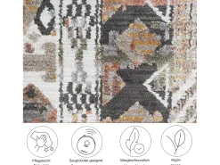 Alfombra de tejido plano con aspecto vintage 120x180 cm Beige multi Corduletta