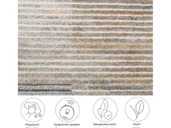 Alfombra de tejido plano con aspecto de patchwork 40x60 cm Beige Corduletta