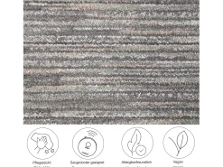 Alfombra de tejido plano con aspecto corto 80x150 cm Gris oscuro Corduletta