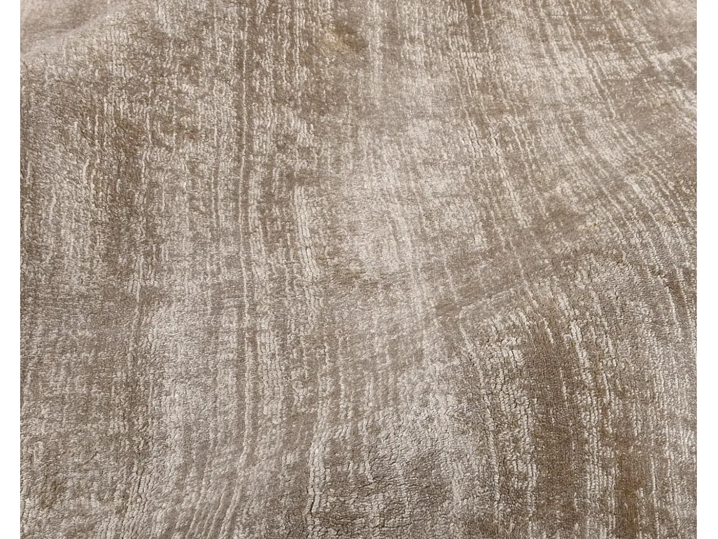 Alfombra de viscosa tejida a mano 65x135 cm Beige Shine