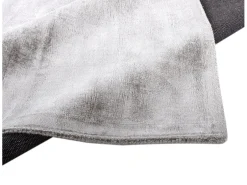 Alfombra de viscosa tejida a mano 65x135 cm Gris Shine