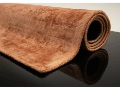 Alfombra de viscosa tejida a mano 85x155 cm Cobre Shine