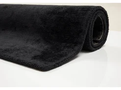 Alfombra de viscosa tejida a mano 85x155 cm Negro Shine