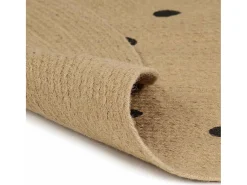 Alfombra de yute hecha a mano con estampado de lunares de 90 cm