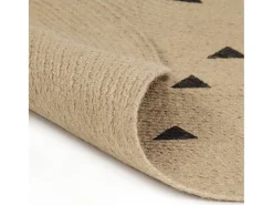 Alfombra de yute hecha a mano con estampado de triángulos 120 cm