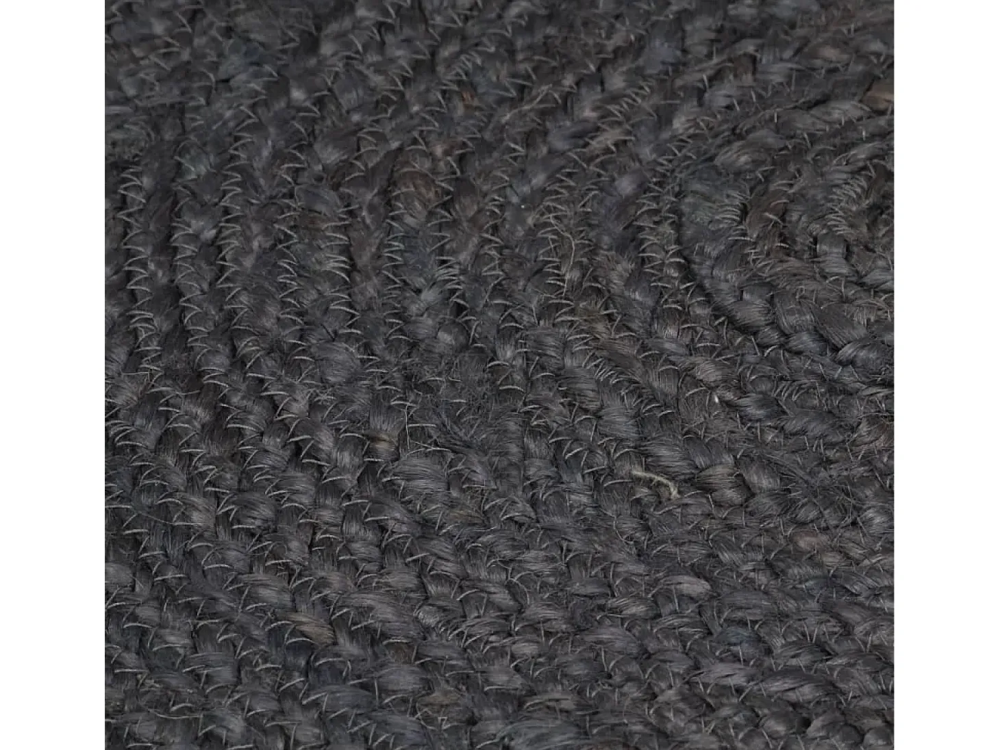 Alfombra de yute hecha a mano redonda de 90 cm gris oscuro