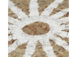 Alfombra de yute tejida a mano con estampado blanco 120 cm