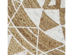 Alfombra de yute tejida a mano con estampado blanco 120 cm