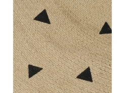 Alfombra de yute tejida a mano estampado de triángulos 150 cm