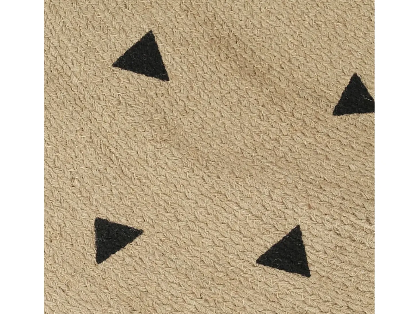 Alfombra de yute tejida a mano estampado de triángulos 150 cm