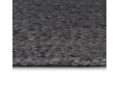 Alfombra de yute tejida a mano 90 cm gris oscuro