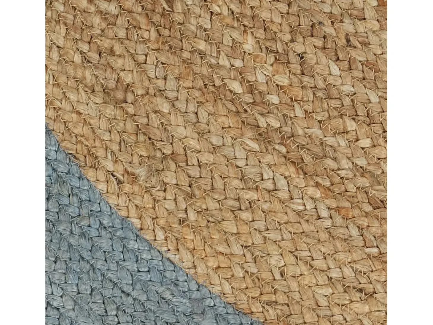 Alfombra de yute tejida a mano con borde verde oliva 150 cm