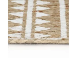 Alfombra de yute tejida a mano con estampado blanco 90 cm ES69136