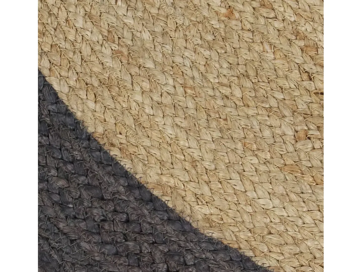 Alfombra de yute tejida a mano con borde gris oscuro 150 cm