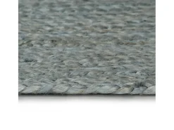 Alfombra de yute tejida a mano redonda verde oliva 210 cm