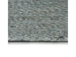 Alfombra de yute tejida a mano redonda verde oliva 180 cm