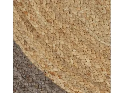 Alfombra de yute tejida a mano con borde gris 150 cm