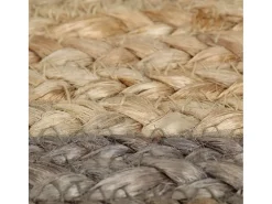Alfombra de yute tejida a mano con borde gris 150 cm