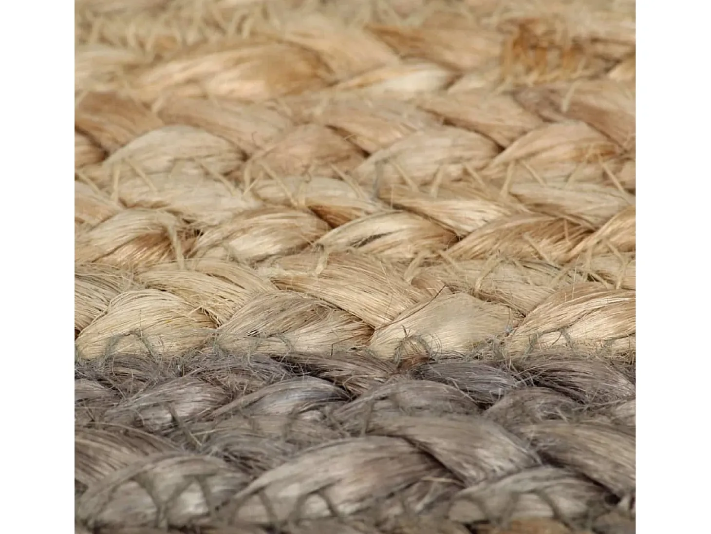 Alfombra de yute tejida a mano con borde gris 150 cm