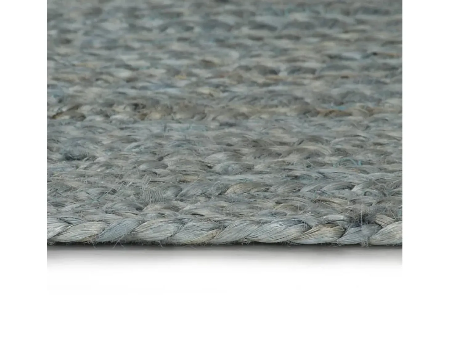 Alfombra de yute tejida a mano redonda verde oliva 180 cm ES36764