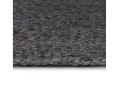 Alfombra de yute tejida a mano redonda gris 150 cm ES17056