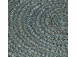 Alfombra de yute tejida a mano redonda verde oliva 240 cm ES28315
